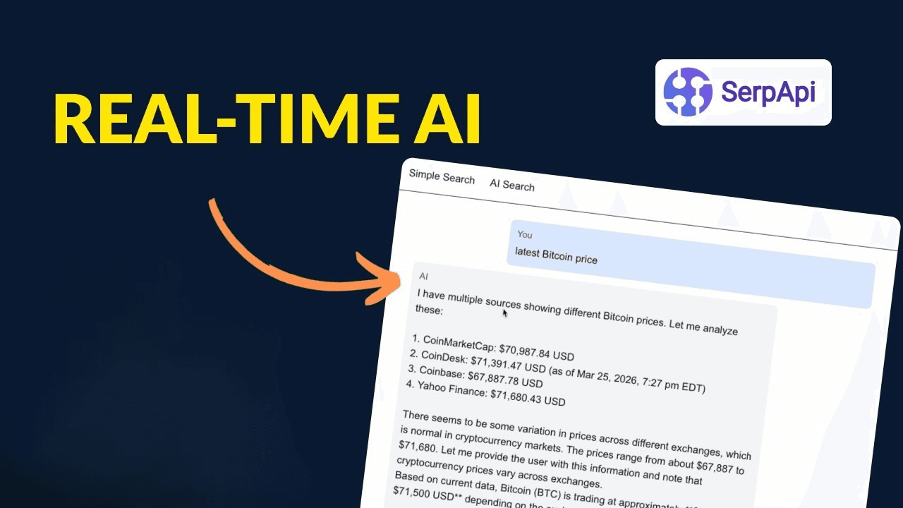 Build an AI Agent with Real Time Data Next js + SerpApi